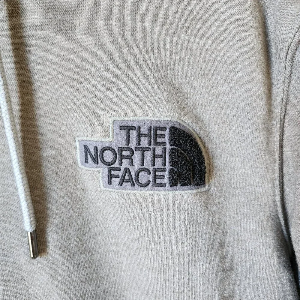 The North Face Gray Logo Long Sleeve Pullover Kangaroo Pocket Hoodie Size Medium